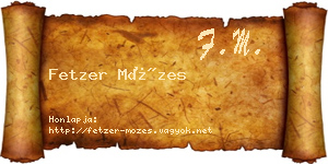 Fetzer Mózes névjegykártya