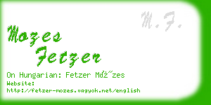 mozes fetzer business card